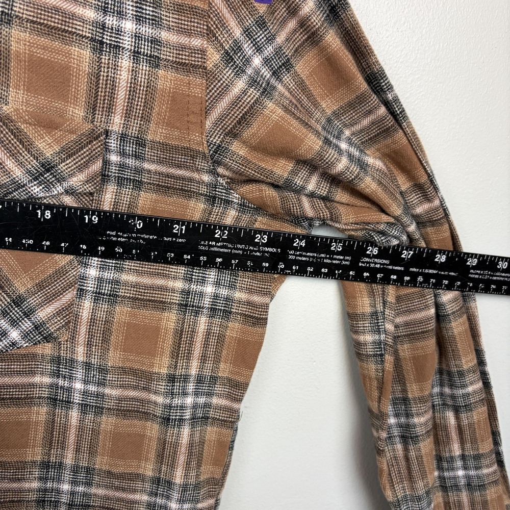 Wrangler Shirt Mens Large Brown Plaid Western Pearl Snap Flannel Long Sleeve‎ - Picture 5 of 8